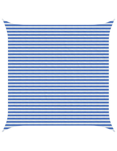 Telo Ombra Blu e Bianco 4,5 x 4,5 m HDPE