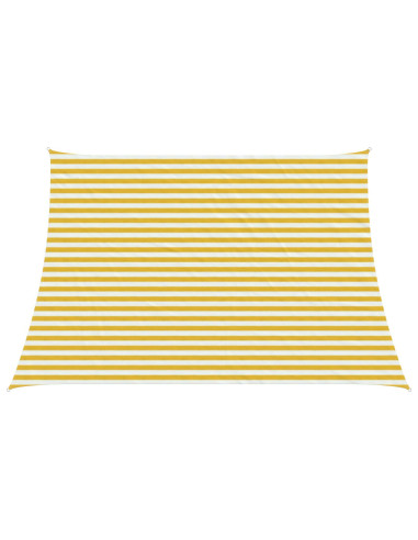 Telo Ombra Giallo e Bianco 4 / 5 x 3 m HDPE