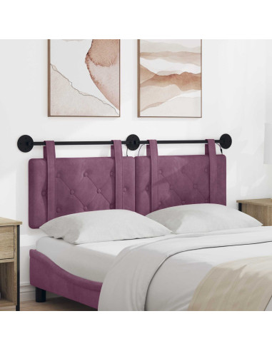 Testiera sospesa Con luce LED Viola Velluto
