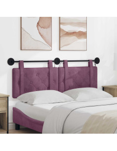 Testiera sospesa Con luce LED Viola Velluto