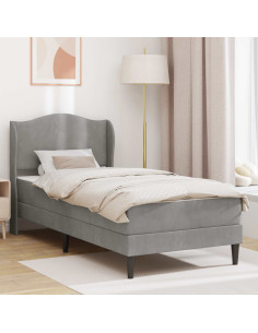 Struttura del letto 2 pcs Grigio Chiaro 90 x 190 cm Velluto
