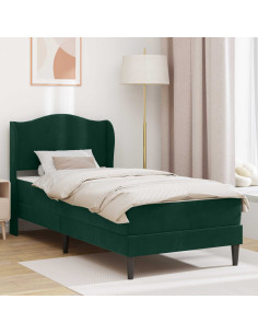 Struttura del letto 2 pcs Verde Scuro 90 x 190 cm Velluto