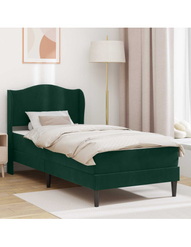 Struttura del letto 2 pcs Verde Scuro 90 x 190 cm Velluto