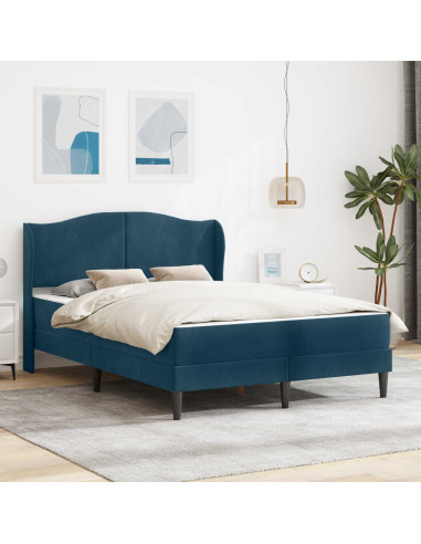Struttura del letto con testiera 2 pcs Blu 120 x 190 cm Velluto