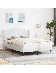 Struttura del letto con testiera Bianco 120 x 190 cm Similpelle