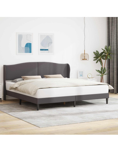 Struttura del letto con testiera Grigio 180 x 200 cm Similpelle