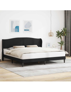 Struttura del letto con testiera Nero 180 x 200 cm Similpelle