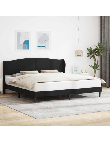 Struttura del letto con testiera Nero 180 x 200 cm Similpelle