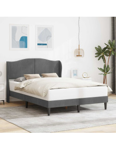 Struttura del letto Grigio Scuro 120 x 190 cm Velluto