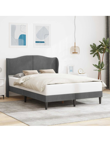 Struttura del letto Grigio Scuro 120 x 190 cm Velluto