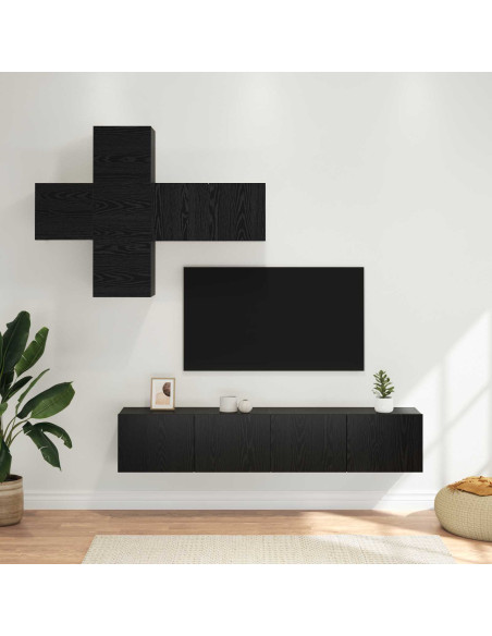 Set mobile TV Montaggio a parete 3 pcs Legno ingegnerizzato