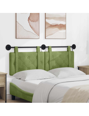 Testiera sospesa Con luce LED Verde chiaro Velluto
