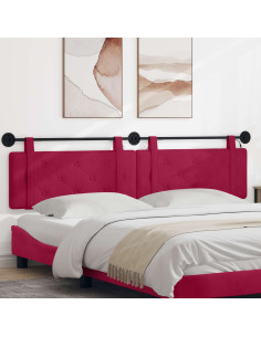 Testiera sospesa Con luce LED Rosso Vino Velluto