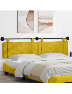 Testiera sospesa Con luce LED Giallo Velluto