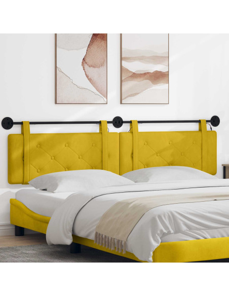 Testiera sospesa Con luce LED Giallo Velluto