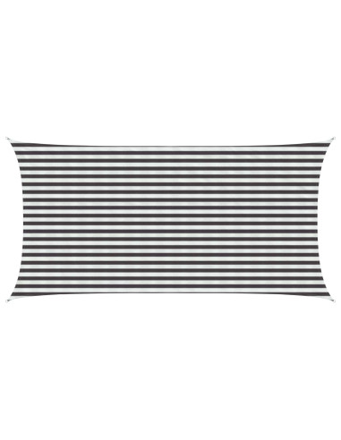Telo Ombra Antracite e Bianco 2,5 x 5 m HDPE