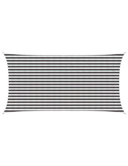 Telo Ombra Antracite e Bianco 2,5 x 6 m HDPE