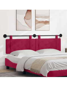 Testiera sospesa Con luce LED Rosso Vino Velluto