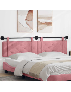 Testiera sospesa Con luce LED Rosa Velluto