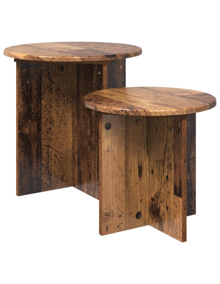 Set tavolini 2 pcs Legno antico Legno ingegnerizzato