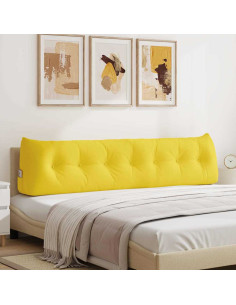 Cuscino per Schiena Giallo Chiaro 200 x 24 x 50 cm Tessuto