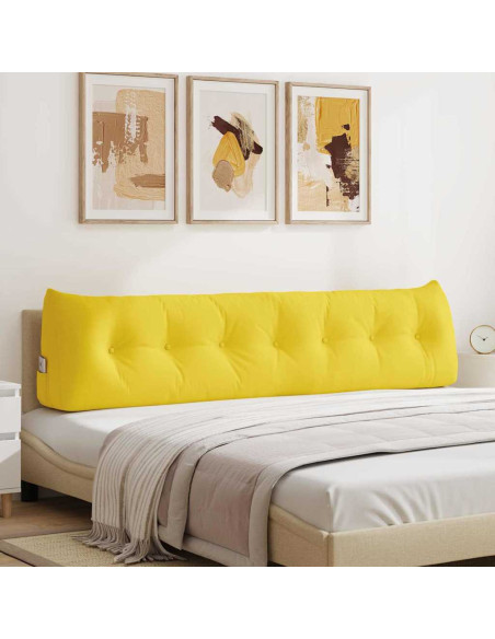 Cuscino per Schiena Giallo Chiaro 200 x 24 x 50 cm Tessuto