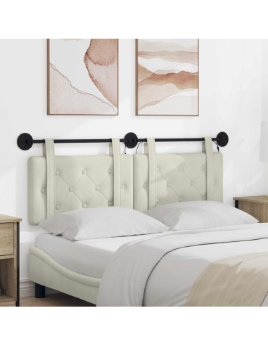 Testiera sospesa Con luce LED Crema Velluto