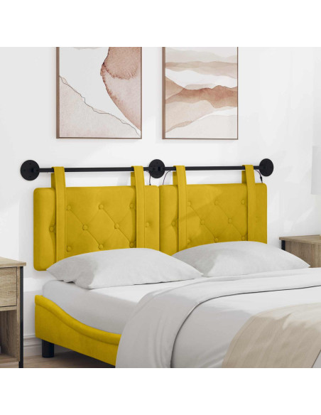 Testiera sospesa Con luce LED Giallo Velluto