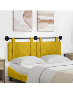 Testiera sospesa Con luce LED Giallo Velluto