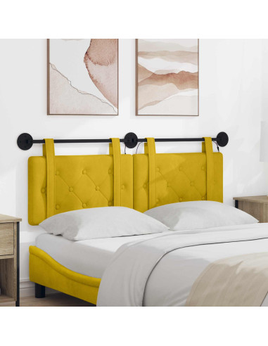 Testiera sospesa Con luce LED Giallo Velluto
