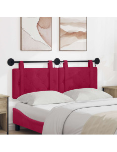 Testiera sospesa Con luce LED Rosso Vino Velluto