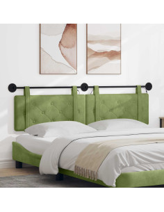 Testiera sospesa Con luce LED Verde chiaro Velluto