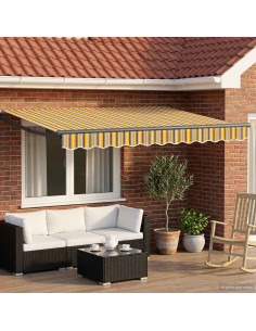Tettuccio Elettrico Retrattile Giallo e Grigio 3,5 x 2 m