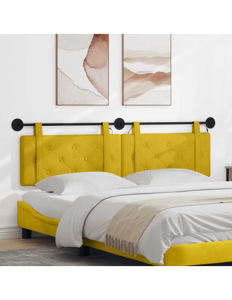 Testiera sospesa Con luce LED Giallo Velluto