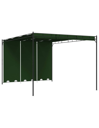 Gazebo 4 x 3 x 2,3 m Verde Poliestere e Acciaio