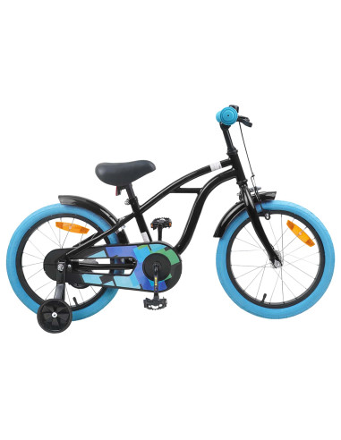 Bicicletta per Bambini 16 Pollici per bambini di 4-6 anni Nero