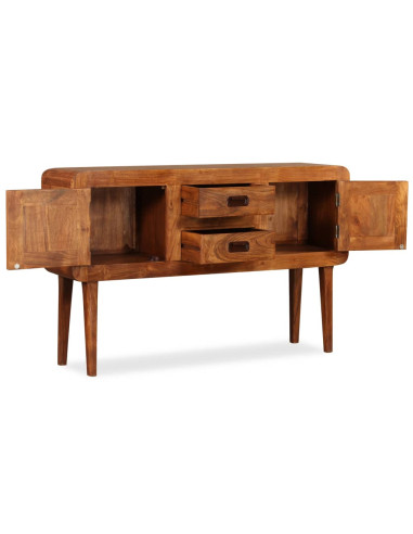Credenza in Legno Massello con Finitura Ambra 120x30x75 cm