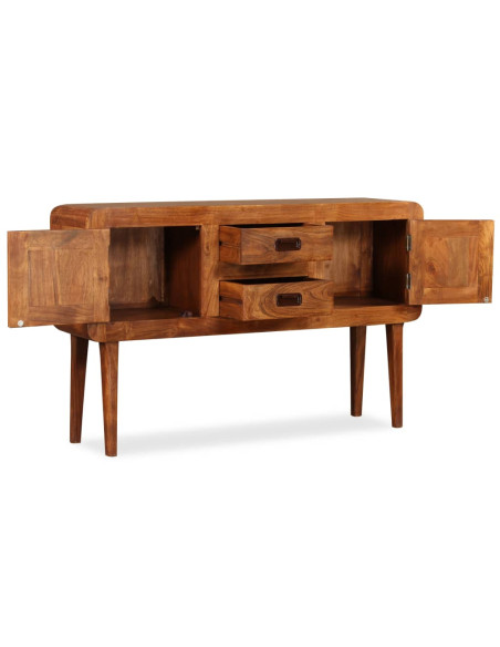 Credenza in Legno Massello con Finitura Ambra 120x30x75 cm
