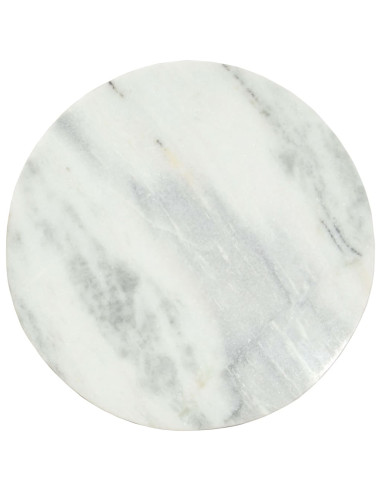 Tavolino da Salotto Bianco e Nero Ø65 cm in Vero Marmo Solido