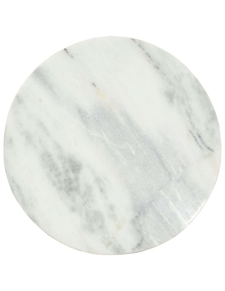 Tavolino da Salotto Bianco e Nero Ø65 cm in Vero Marmo Solido