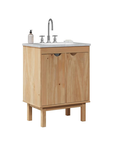 Mobile da Bagno OTTA 59x40x80 cm in Legno Massello di Pino