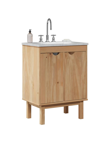Mobile da Bagno OTTA 59x40x80 cm in Legno Massello di Pino