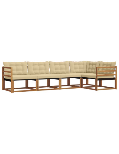 Set di divani con cuscino 5 pcs Naturale e Beige