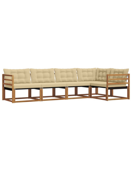 Set di divani con cuscino 5 pcs Naturale e Beige