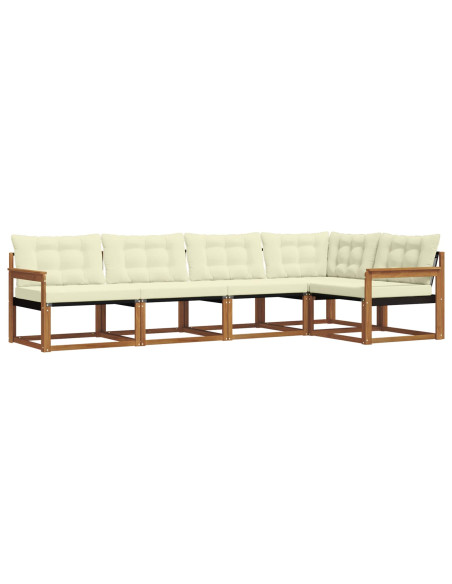 Set di divani con cuscino 5 pcs Naturale e Crema