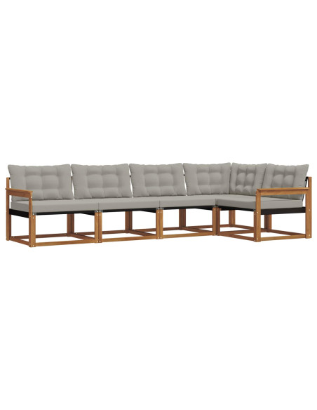 Set di divani con cuscino 5 pcs Grigio Naturale e Chiaro