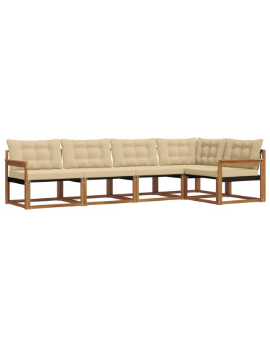 Set di divani con cuscino 5 pcs Naturale e Beige