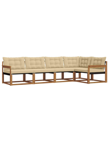 Set di divani con cuscino 5 pcs Naturale e Beige