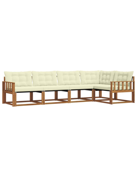 Set di divani con cuscino 5 pcs Naturale e Crema