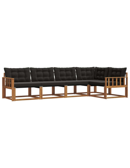 Set di divani con cuscino 5 pcs Naturale e Nero